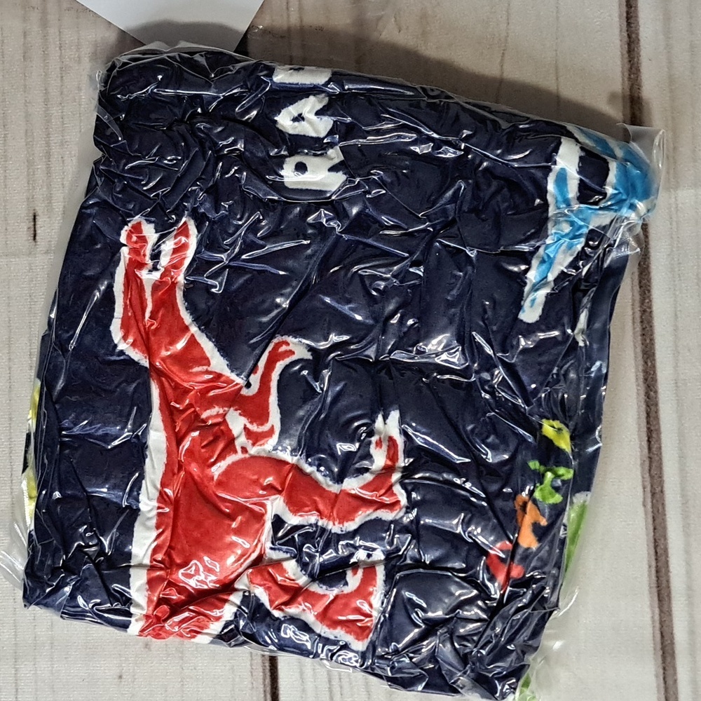 Glow In The Dark Premium Flannel Throw Blanket -  Dinosaur Pattern Multicolor